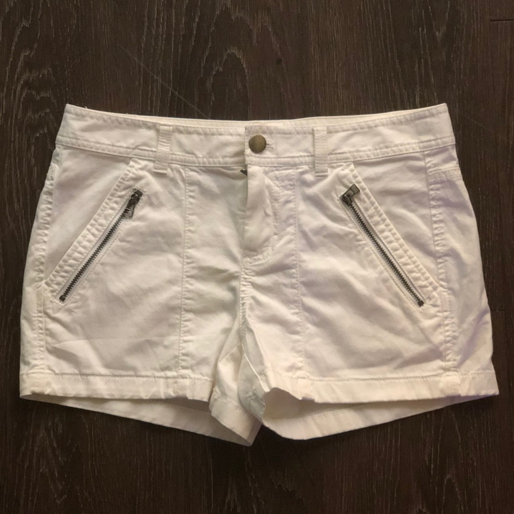 White High Rise Shorts